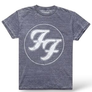 Foo Fighters Logo Burnout Fitted Band Tee Gray Graphic Shirt Hot Topic Junior M
